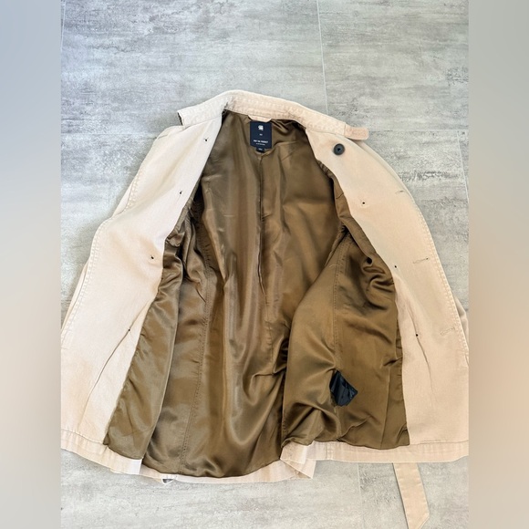 G-Star RAW Women's Beige Trench Coat XS 100% Cotton Belted Double Breasted - Picture 6 of 17